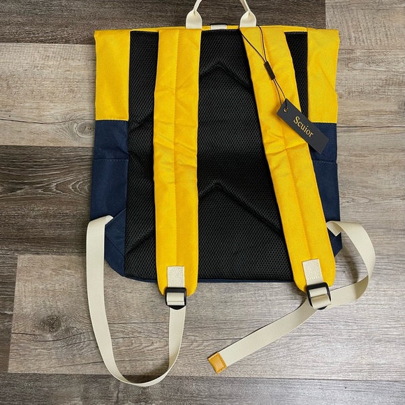 Roll Top Backpack Blue & Yellow.. New! - Picture 13 of 15